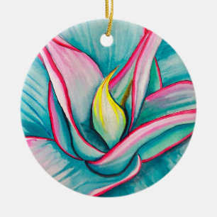 Décoration En Céramique Aquarelle agave succulente art