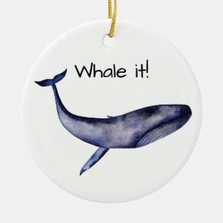 Décoration En Céramique Aquarelle Baleine bleue