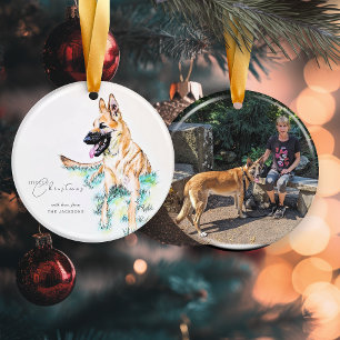 Décoration En Céramique Aquarelle berger allemand Belge Malinois Photo