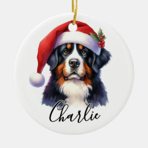 Décoration En Céramique Aquarelle Bernese Mountain Dog Personnalisé