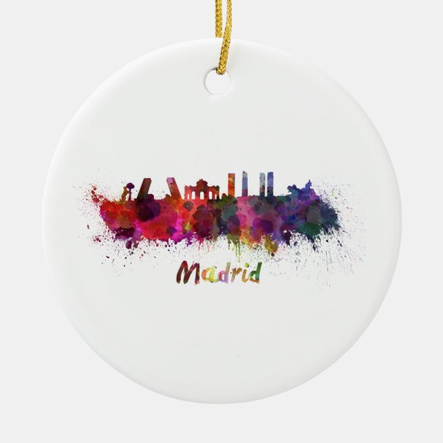 Décoration En Céramique Aquarelle de Madrid (Devant)
