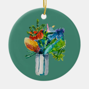 Décoration En Céramique Aquarelle des fleurs australiennes