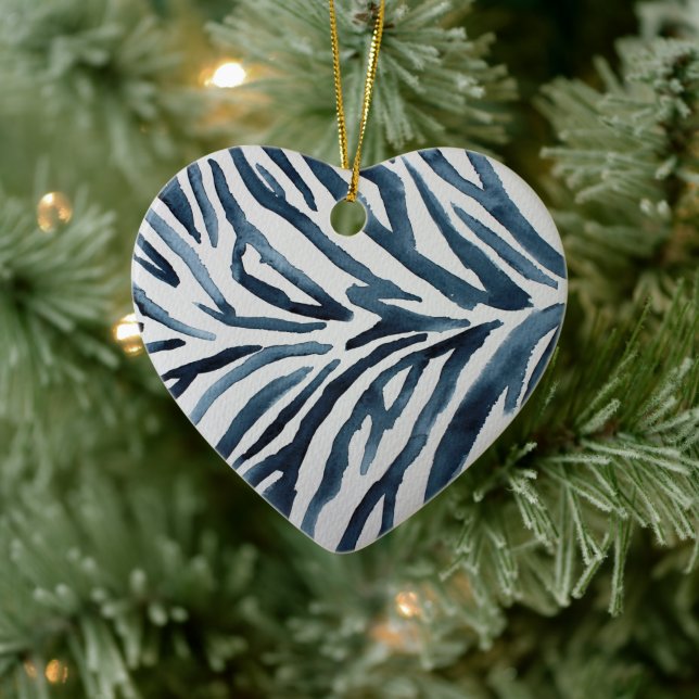 Décoration En Céramique Aquarelle d'impression noir blanc Zebra (Arbre)