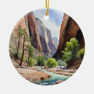 Décoration En Céramique Aquarelle du parc national Zion
