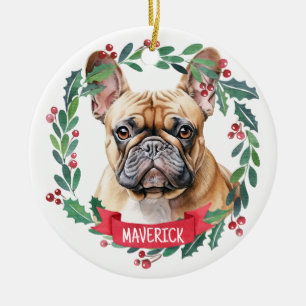 Décoration En Céramique Aquarelle française Bulldog Personnalisé chien ani