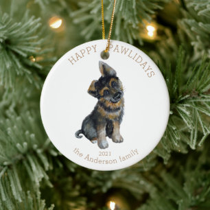 Décoration En Céramique aquarelle germanique sheby happy pawlidays photo