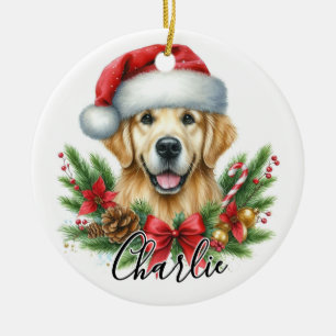 Décoration En Céramique Aquarelle Golden Retriever Chien Personnalisé