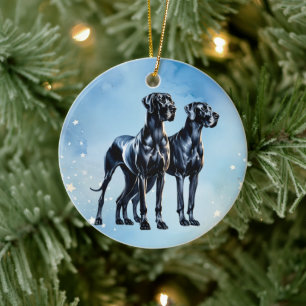 Décoration En Céramique Aquarelle Great Danes