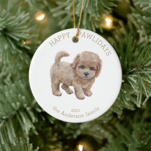 Décoration En Céramique aquarelle joli chiot heureux pawliday