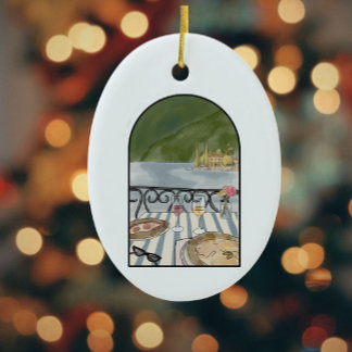 Décoration En Céramique Aquarelle Lac de Côme Italie