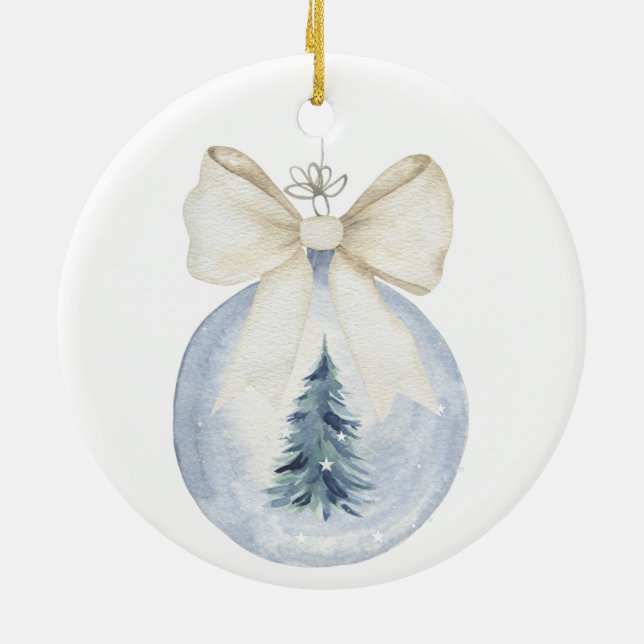 Décoration En Céramique Aquarelle Notre premier Noël en tant que grands-pa (Dos)