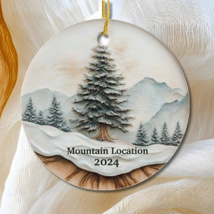 Décoration En Céramique Aquarelle personnalisée Montagne rustique