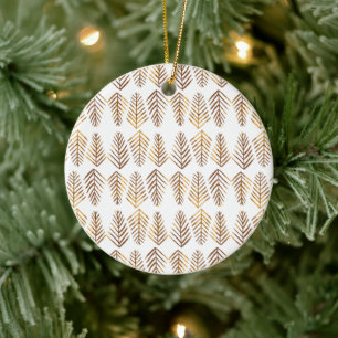 Décoration En Céramique Aquarelle Pine arbres motif - ambre