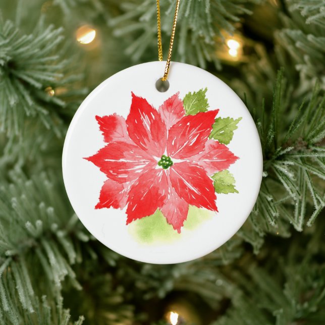 Décoration En Céramique Aquarelle Poinsettia (Arbre)