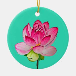 Décoration En Céramique Aquarelle rose lofleur art