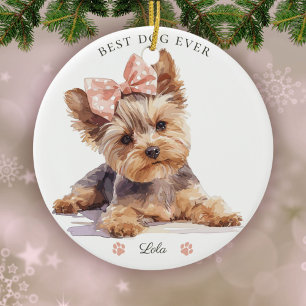 Décoration En Céramique Aquarelle Yorkshire Terrier Chiot personnalisé