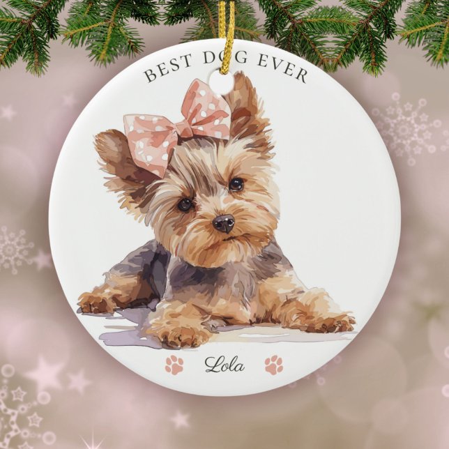 Décoration En Céramique Aquarelle Yorkshire Terrier Chiot personnalisé (Créateur téléchargé)