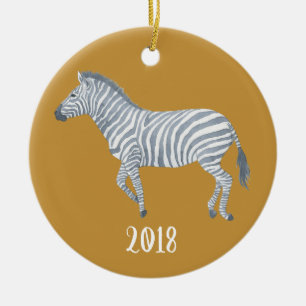 Décoration En Céramique Aquarelle Zebra Keepsaké Année