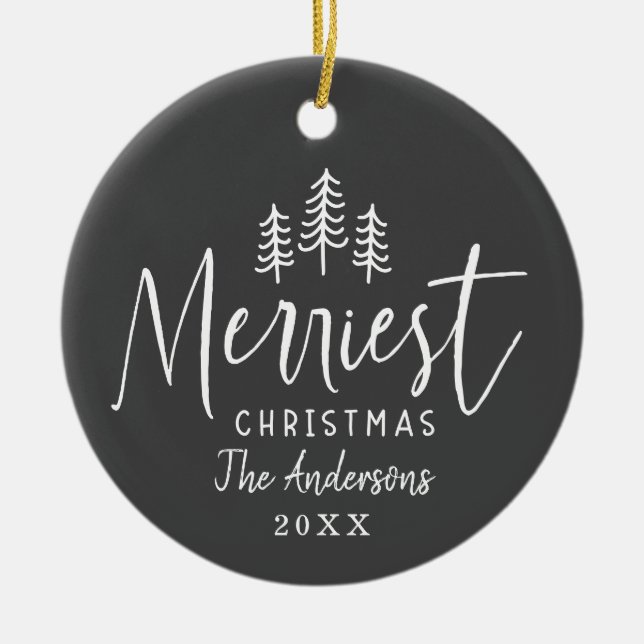 Décoration En Céramique Arbre à main de Noël (Devant)