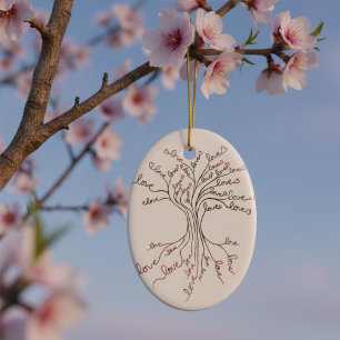 Décoration En Céramique Arbre d'amour mignon Sens Photo personnalisée
