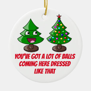 Décoration En Céramique Arbre de Noël amusant - Beaucoup de balles