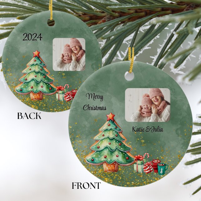 Décoration En Céramique Arbre de Noël Arbre Magique Ronde Photo (Créateur téléchargé)