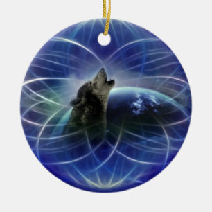 Décoration En Céramique Arbre de Noël de dreamcatcher de loup