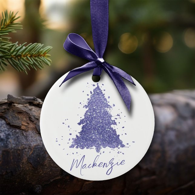 Décoration En Céramique Arbre de Noël élégant | Charming Purple Custom (Créateur téléchargé)