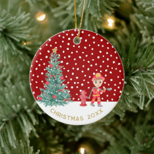 Décoration En Céramique Arbre de Noël pour pommier personnalisé