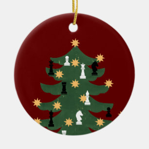 Décoration En Céramique Arbre d'échecs de Noël Festif moderne