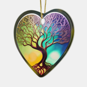 Décoration En Céramique Arbre En Forme De Coeur De L'Ornement De Vie