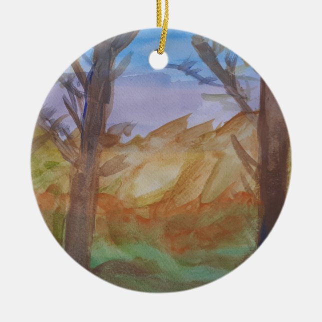 Décoration En Céramique Arbres au coucher du soleil (Devant)