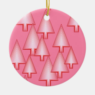 Décoration En Céramique Arbres de Noël métalliques modernes - corail rose