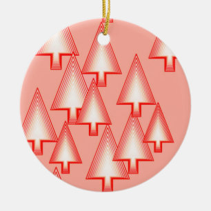 Décoration En Céramique Arbres de Noël métalliques modernes - orange corai