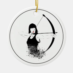Décoration En Céramique Archer féminin