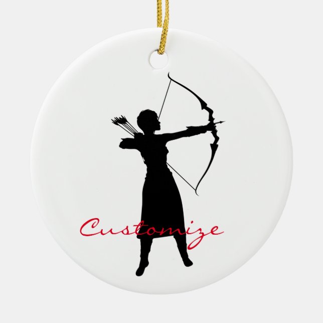 Décoration En Céramique Archer Femme Silhouette Thunder_Cove (Devant)