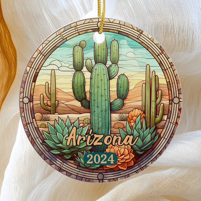 Décoration En Céramique Arizona Désert Cactus Faux Verre Tiré (Créateur téléchargé)