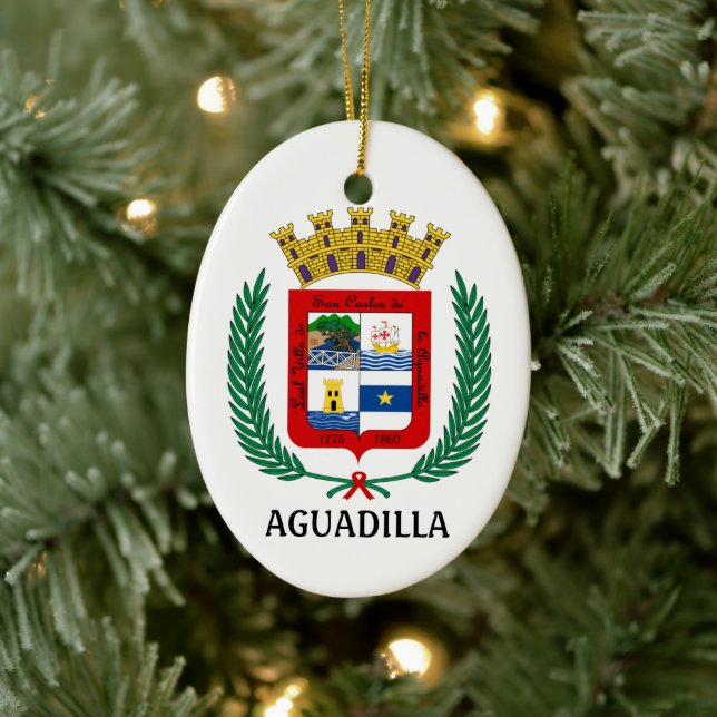 Décoration En Céramique Armoiries d'Aguadilla, Porto Rico (Arbre)