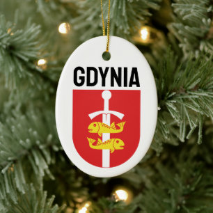 Décoration En Céramique Armoiries de Gdynia, Pologne
