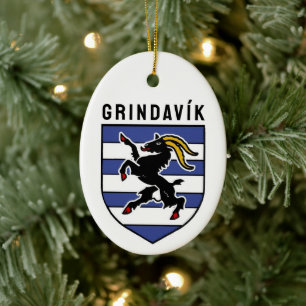 Décoration En Céramique Armoiries de Grindavík - Islande