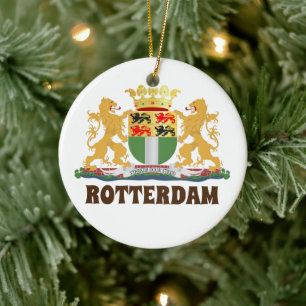 Décoration En Céramique Armoiries de Rotterdam, Pays-Bas
