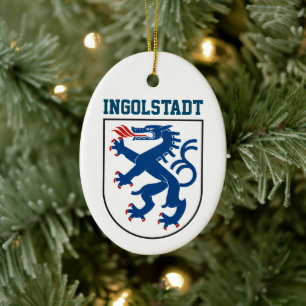 Décoration En Céramique Armoiries d'Ingolstadt, Bavière - ALLEMAGNE