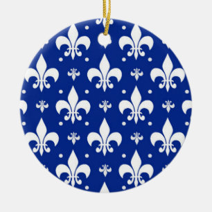 Décoration En Céramique Arrière - plan bleu Fleur-de-lis Motif Design