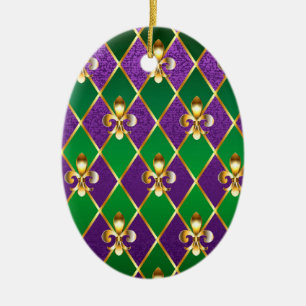 Décoration En Céramique Arrière - plan de bijoux Mardi Gras