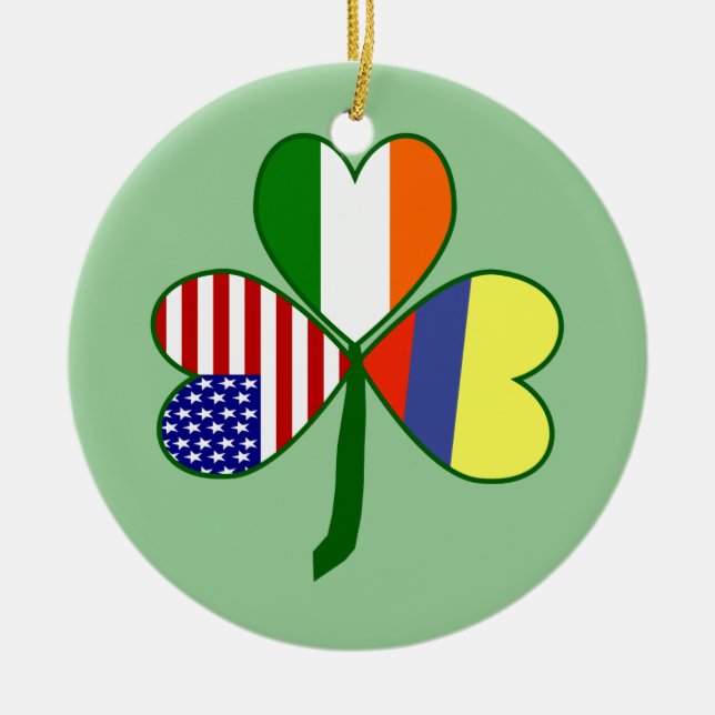 Décoration En Céramique Arrière - plan vert Shamrock colombien (Devant)