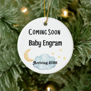 Décoration En Céramique Arrivée de bébé personnalisée bientôt