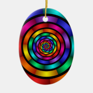 Décoration En Céramique Arrondi et psychédélique coloré Art moderne fracta