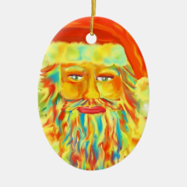Décoration En Céramique Art "de Claus coloré" Père Noël personnalisé (Devant)