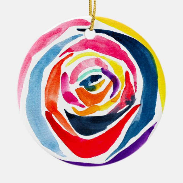 Décoration En Céramique Art pop aquarelle rose abstraite (Devant)