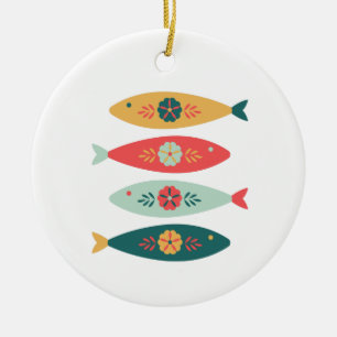 Décoration En Céramique Art populaire Poisson suédois